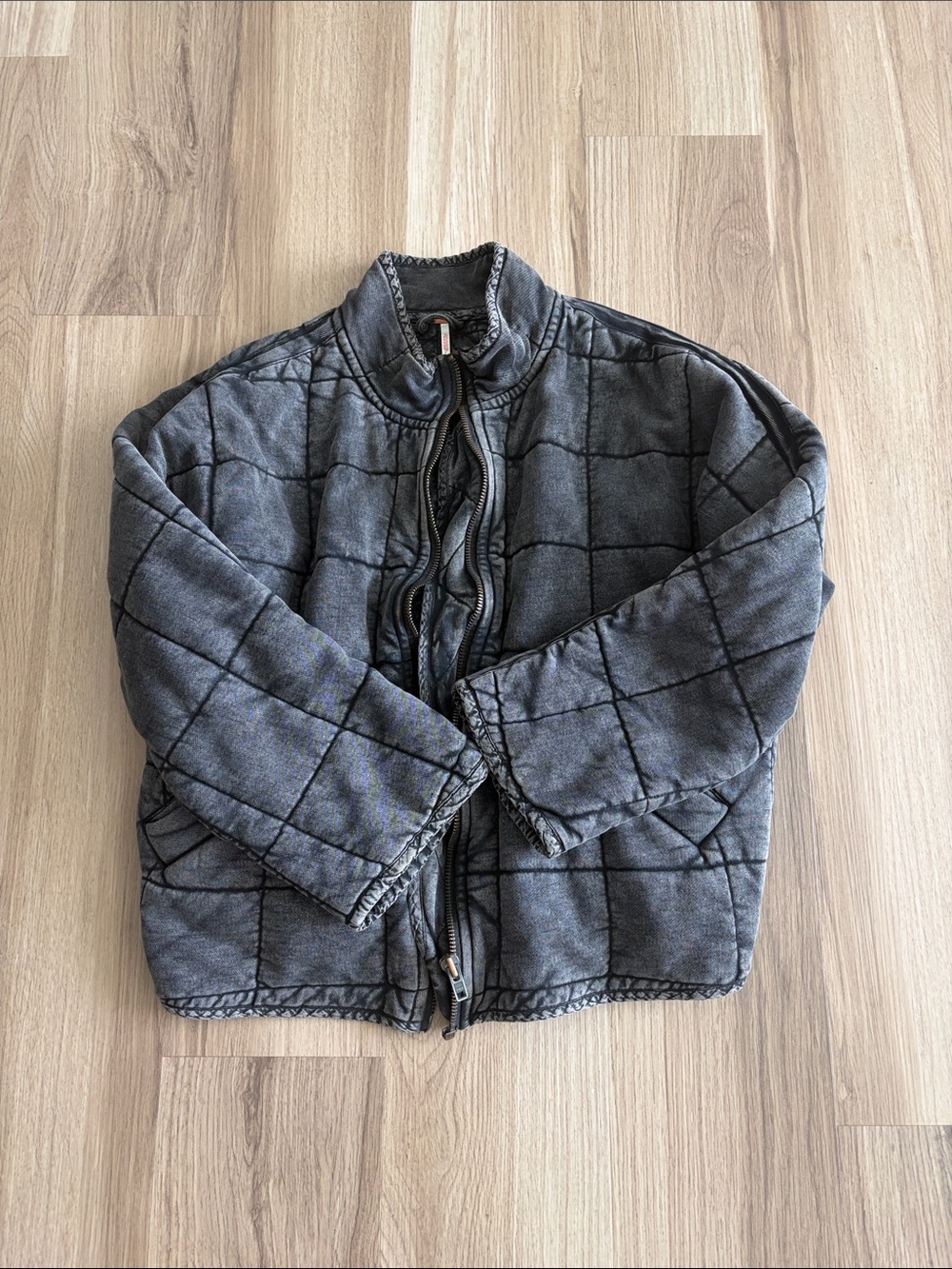 Free People Quilted Puffer Jacket - Gray